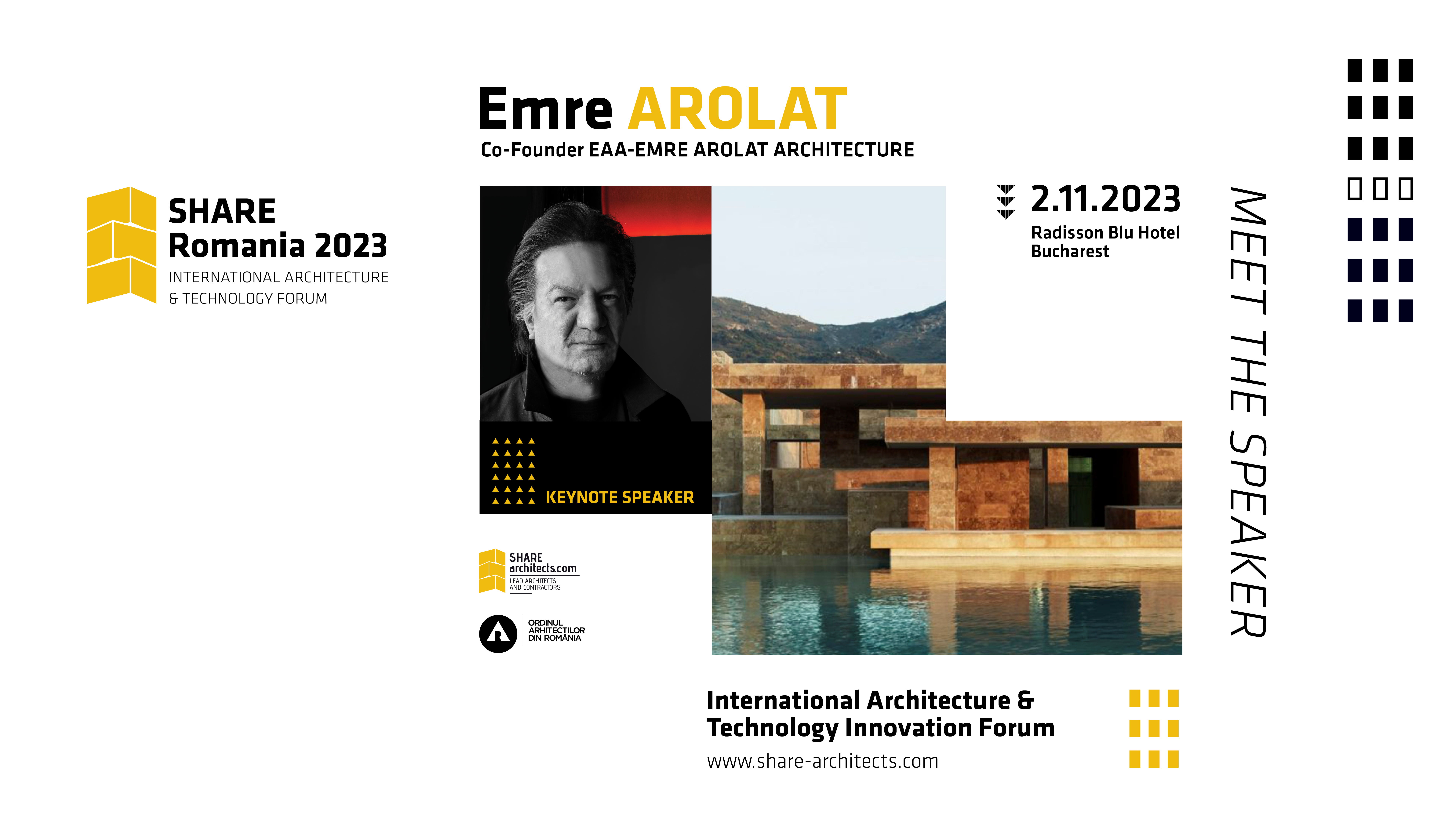 SHARE România 2023: Inovații în designul fațadelor și siguranța clădirilor. Cea de-a 30-a ediție a Forumului Internațional de Arhitectură SHARE România 2023 se va desfășura în perioada 1-2 noiembrie, la București