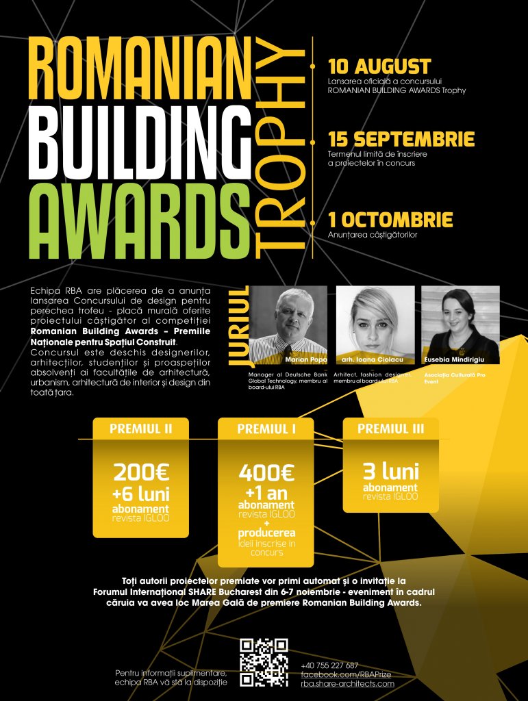RBA lansează Concursul de design Romanian Building Awards Trophy