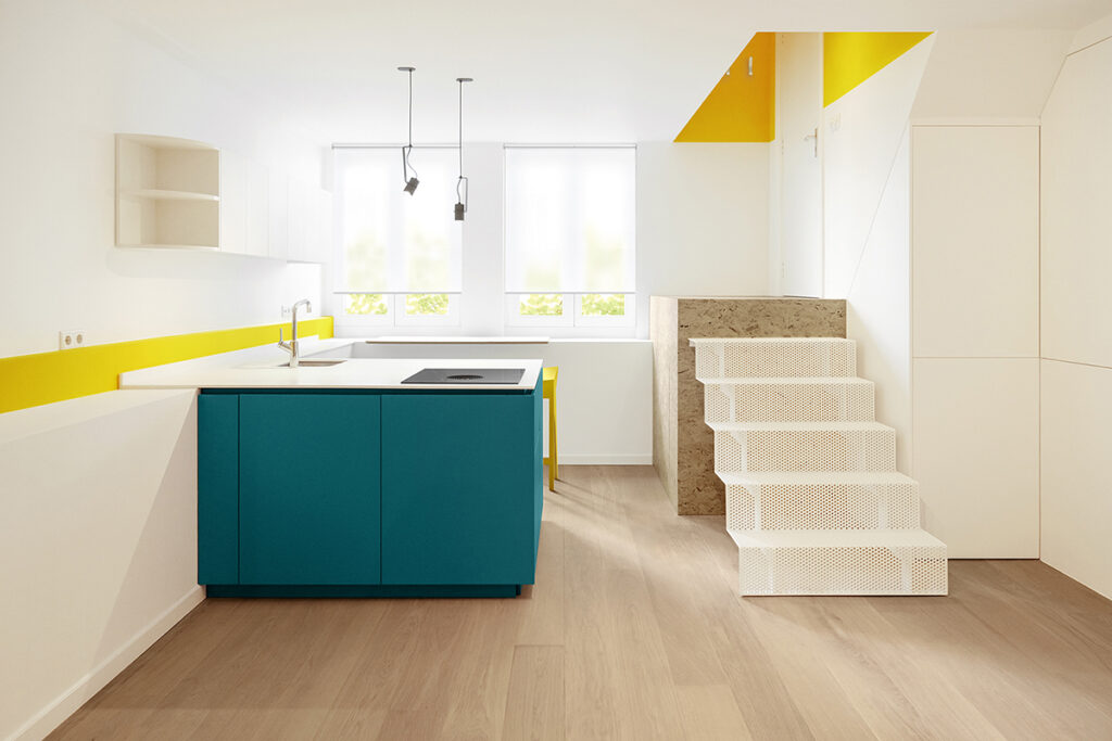 Maximum de creativitate și spirit ludic în minimum de spațiu. Renovarea unui apartament din Amsterdam