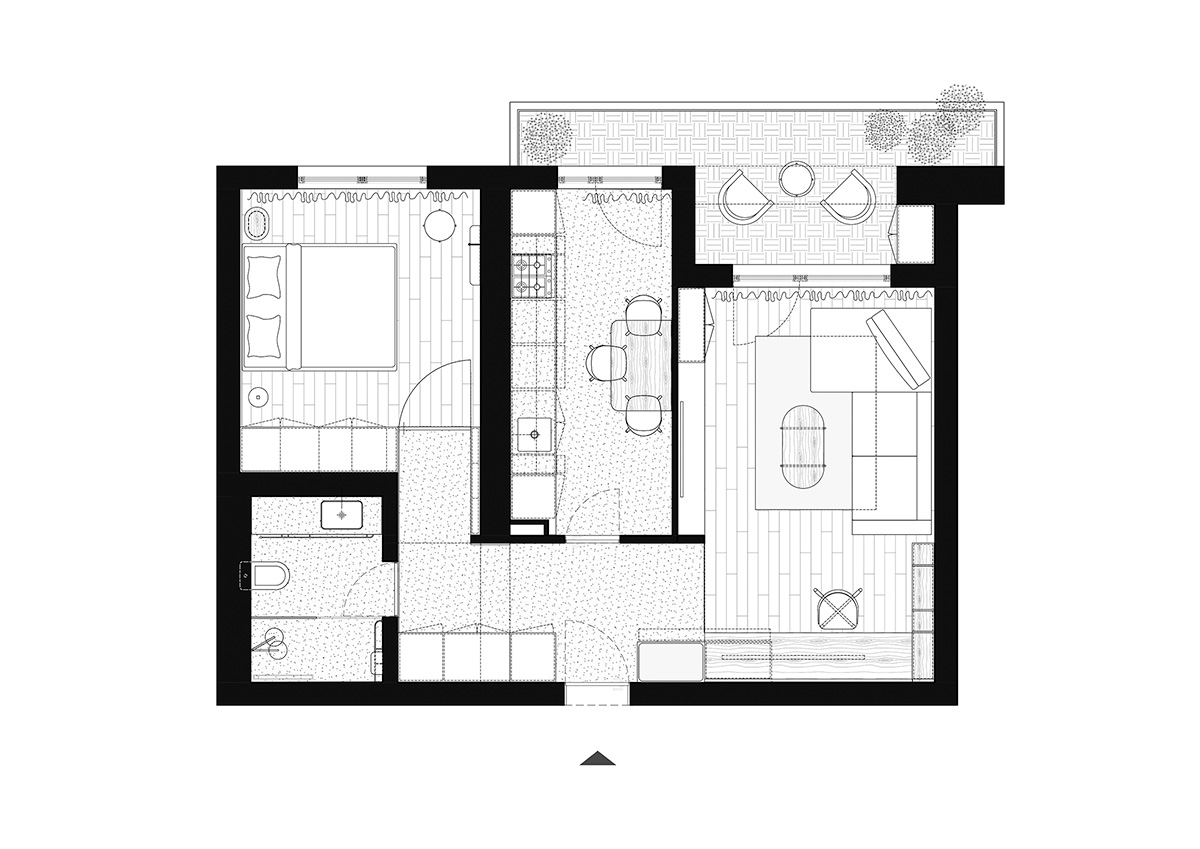 Continuitate și contrast. Apartament F108, București