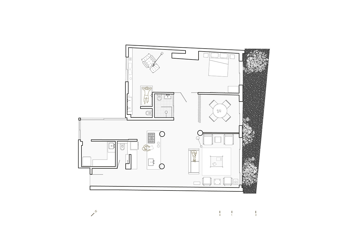 Material, lumini și umbre. Apartament CB, São Paulo, Brazilia